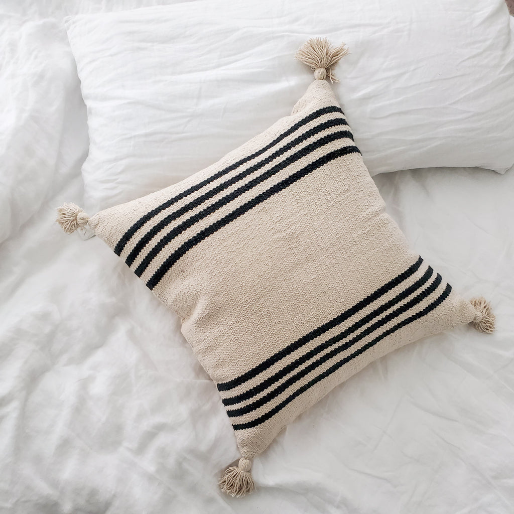 Lexington Stripe Pom Pillow
